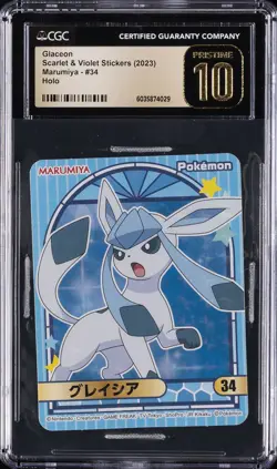 2023 MARUMIYA POKEMON STICKERS #34 GLACEON CGC 10 PERFECT - Image 1