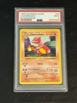 Pokemon Charmeleon #24 Shadowless 1999 Base Set Unlimited, PSA 9 - Image 1