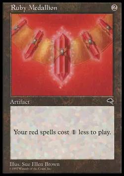 MTG Magic the Gathering Ruby Medallion (305/350) Tempest MP - Image 1