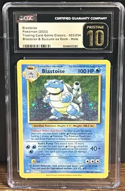 Blastoise 003/034 Trading Card Game Classic Holo CGC Pristine 10 - Image 1