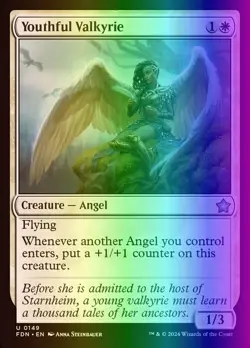 MTG Magic the Gathering Youthful Valkyrie (149/789) Foundations LP FOIL - Image 1