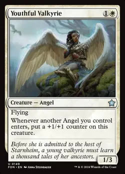 4x Youthful Valkyrie Near Mint NM Angel Uncommon MTG Magic Card Foundations - Image 1