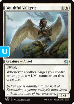 MTG Youthful Valkyrie Foundations Uncommon Creature Angel NM - Image 2