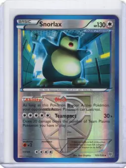 2012 Snorlax (Team Plasma) 101/135 Reverse Holo- Plasma Storm- (MP) Pokemon TCG - Image 1