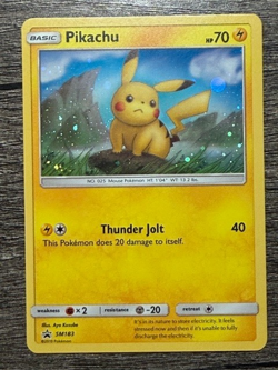 POKEMON HOLO PIKACHU SM183 BLACK STAR PROMO SUN & MOON 2019 LP-NM - Image 1
