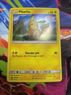 Pokemon TCG Sun & Moon Black Star Holo Pikachu SM183 NM Mint Condition 2019 - Image 3