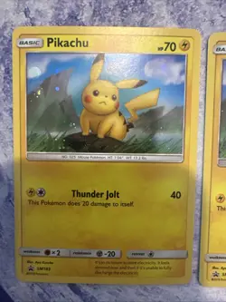 Pokemon TCG Sun & Moon Pikachu SM183 Black Star Promo Cosmos Holo 2 Pack NM 🌀 - Image 3