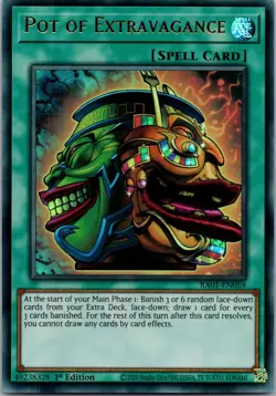Yugioh Pot of Extravagance RA01-EN059 1st Edition Ultra Rare NM - Image 1