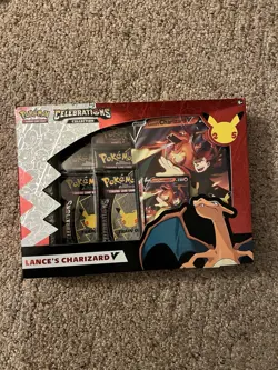 New Sealed Pokemon TCG 25th Ann. Celebrations Collection Lance's Charizard V Box 820650101625 - Image 1