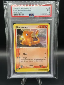 2003 Pokemon EX Dragon Charmander Holo 98/97 - PSA 5 EX - - Image 1