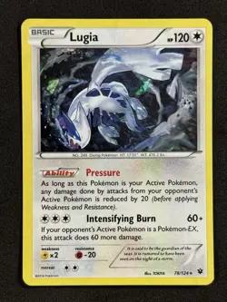 Lugia 78/124 Cracked Ice Holo Rare Deck Exclusive Fates Collide Pokemon LP - Image 1