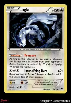 2016 Pokemon XY Fates Collide #78 Lugia HOLO RARE CRACKED ICE - Image 1