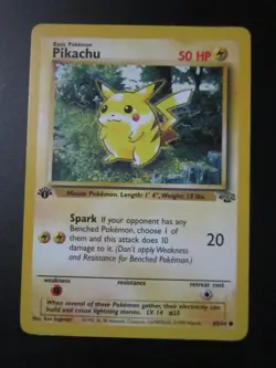 PIKACHU POKEMON CARD 1ST EDITION 60/64 JUNGLE NON HOLO NEVER PLAYED NM - Image 1