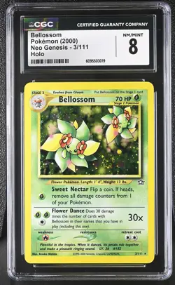 CGC 8 Bellossom 3/111 Holo SWIRL Neo Genesis Pokemon Card - Image 1