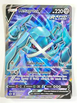 Metagross V 181/198 Ultra Rare Full Art Chilling Reign Pokemon TCG Near Mint NM - Image 1
