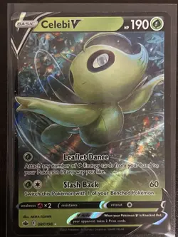 2021 Sword & Shield - Chilling Reign Celebi V Basic/Rare Holo V #7/198 - Image 1