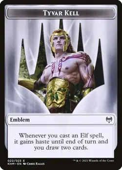 Human Warrior // Tyvar Kell Emblem Double-Sided Token [Kaldheim Tokens] Lightly - Image 2