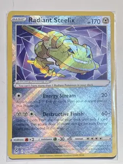 Pokemon Radiant Steelix 124/196 Holo Radiant Rare Lost Origin 2022 TCG NM - Image 1