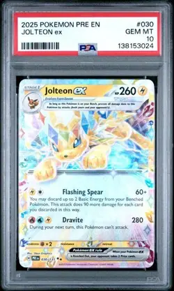 Pokemon Jolteon ex 030/131 Sv: Prismatic Evolutions PSA 10 Holo Double Rare 2025 - Image 1