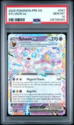 PSA 10 GEM MINT Prismatic Evolutions Sylveon ex 041/131 Holo Double Rare Pokemon - Image 1