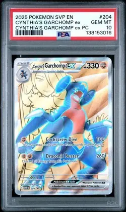 Cynthia’s Garchomp ex 204 Pokemon TCG Black Star Promo PSA 10 Gem Mint - Image 1