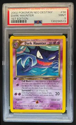 2002 Pokemon Neo Destiny 1st Edition Dark Haunter #36/105 PSA 9 - Image 1