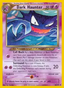 Dark Haunter - 36/105 - Pokemon Neo Destiny Unlimited Rare Card WOTC NM - Image 1