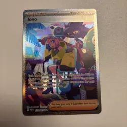 Pokemon Card Iono 237/091 Special Illustration Rare Trainer Paldean Fates NM - Image 1