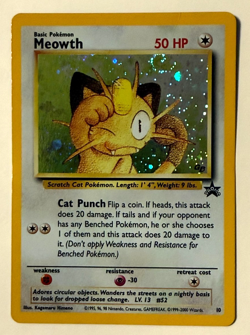2000 Pokemon Promo Meowth Holo Game Boy Black Star #10 - Image 1