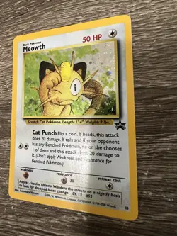 Pokemon Meowth #10 Black Star Promo Wizards Holo LP / NM condition - Image 2