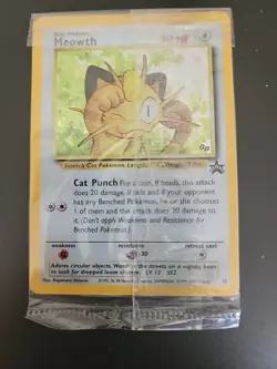 Meowth Holo Pokemon Card Promo #10 95, 96, 98 GAMEFREAK Sealed Mint 99-00 WIZARD - Image 1