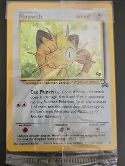 Meowth Holo Pokemon Card Promo #10 95, 96, 98 GAMEFREAK Sealed Mint 99-00 WIZARD - Image 2