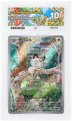 Pokemon TCG Meowth 106/094 Phantasmal Flames Ace 10 GEM MINT - Image 1