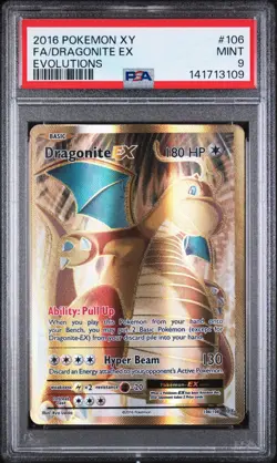 Pokemon Evolutions Dragonite EX 106/108 Full Art PSA 9 - Image 1