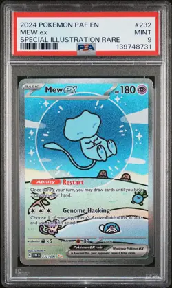 2024 POKEMON PAF EN-PALDEAN FATES SPECIAL ILLUSTRATION RARE #232 MEW EX PSA 9 - Image 1