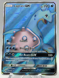 Lapras GX 139/149 - Sun & Moon - Full Art Holo Pokemon TCG Card - NM - Image 1