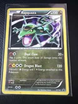 Pokemon TCG Rayquaza Holo Black Star Promo Card XY141 LP/NM Condition - Image 1