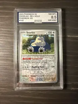 Pokemon TCG Snorlax 143/165 Reverse Holo Card S&V 151 AGS 8.5 - Image 1