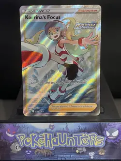 Pokemon Card Korrina’s Focus 160/163 Full Art Trainer Rare Battle Styles LP - Image 1
