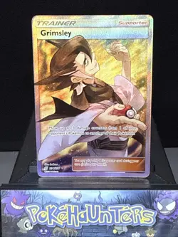 Pokemon Card Grimsley 234/236 Unified Minds Rare Full Art Trainer Light Play - Image 1