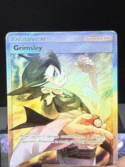 Pokemon Card Grimsley 234/236 Unified Minds Rare Full Art Trainer Light Play - Image 2