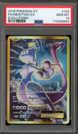 Pokemon Mewtwo EX XY Evolutions Full Art #103 PSA 10 Gem Mint - Image 1