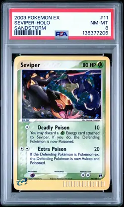 2003 POKEMON EX SANDSTORM #11 SEVIPER-HOLO PSA 8 - Image 1