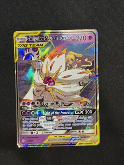 Pokemon TCG Solgaleo & Lunala GX Holo Card 75/236 Sun & Moon Cosmic Eclipse - Image 1
