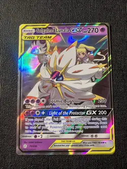 Solgaleo & Lunala GX Tag Team - Full Art Holo Card 75/236 Cosmic Eclipse NM MINT - Image 1