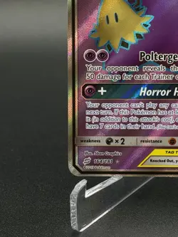 Pokemon Gengar & Mimikyu GX Full Art Holo Card 164/181 LP - Image 4