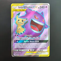 Gengar & Mimikyu GX 164/181 Tag Team Full Art Rare Team Up LP Pokemon Card - Image 1