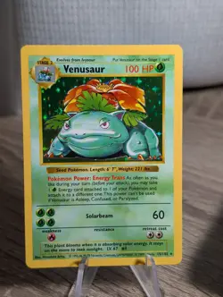 1999 Pokemon TCG Venusaur Holo Rare Shadowless Card 15/102 Base Set - Image 1