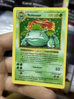 Venusaur 15/102 SHADOWLESS Base Set 1999 Holo Rare WOTC Pokemon Card TCG - Image 3