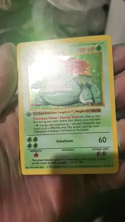 Pokemon TCG 1st Edition Shadowless Venusaur Base Set 15/102 Holo Rare - Image 2